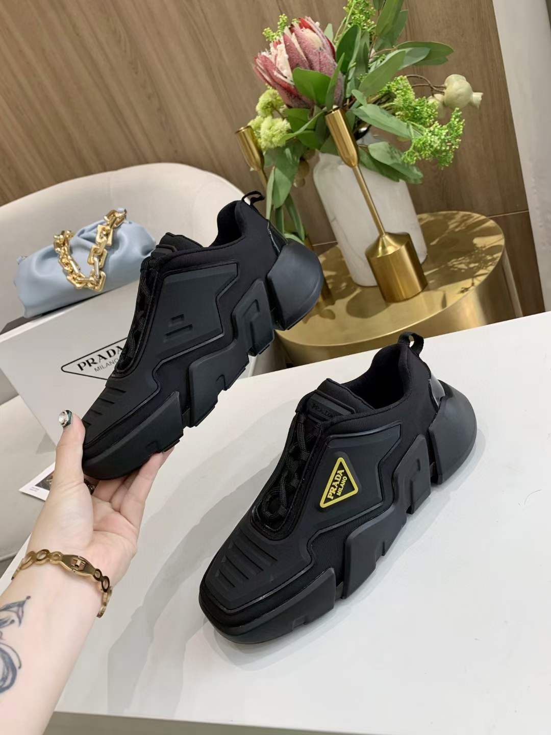 Mens Women P*rada Top Sneakers
