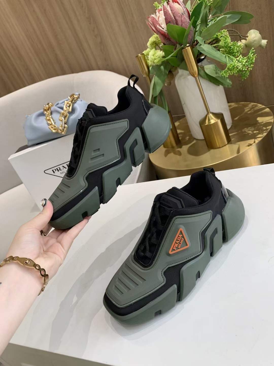 Mens Women P*rada Top Sneakers