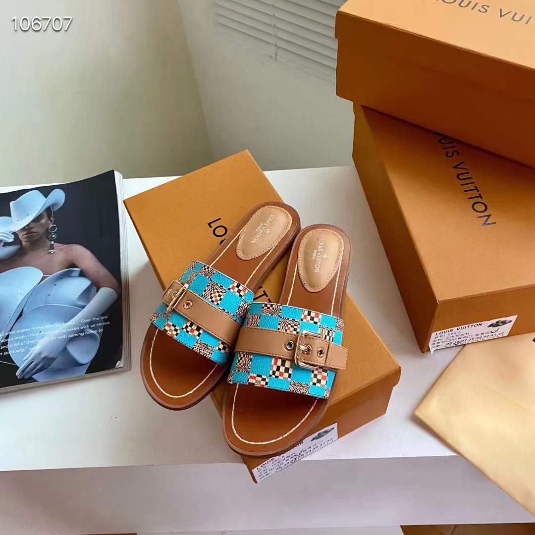 Women L*ouis V*uitton Top Slippers