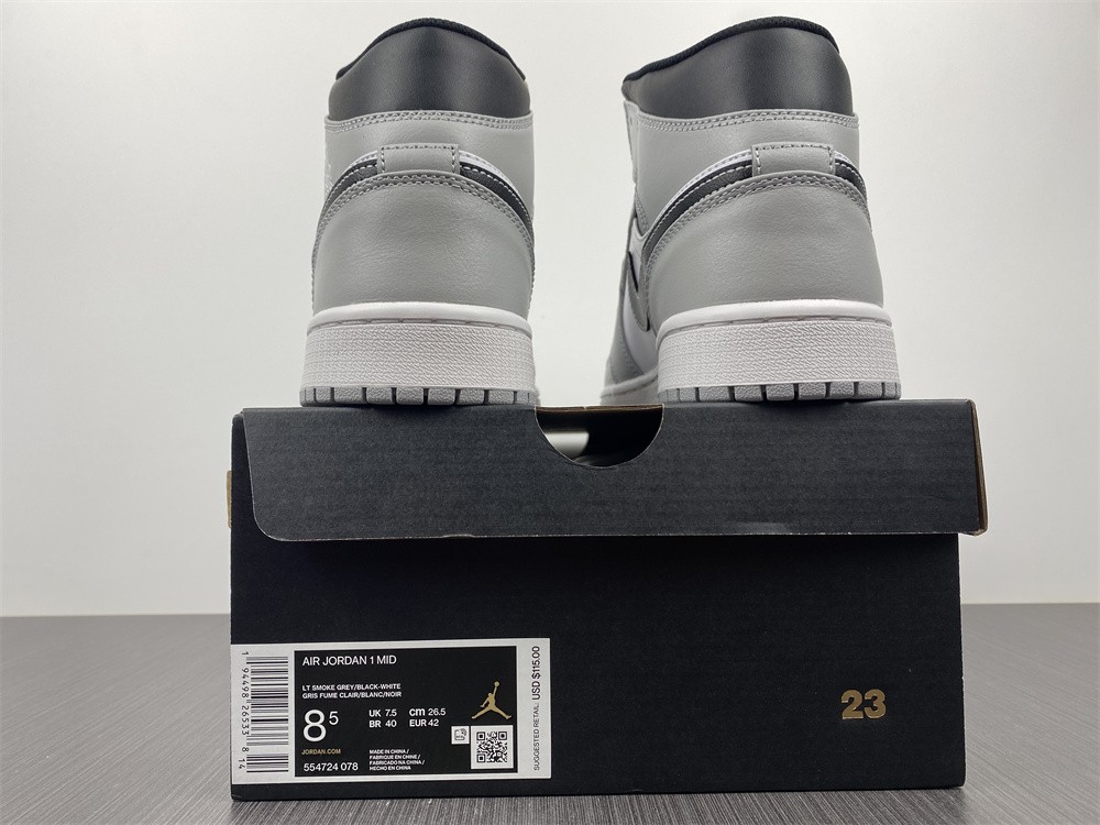 Air Jordan 1 Mid “Light Smoke Grey” 554724-078