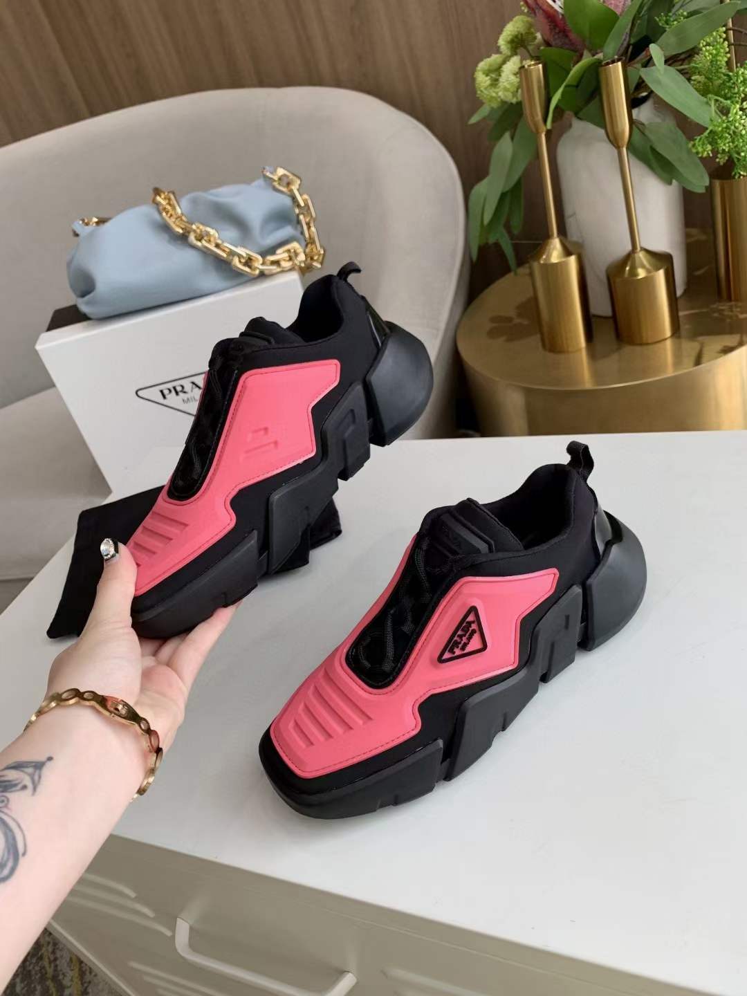 Mens Women P*rada Top Sneakers