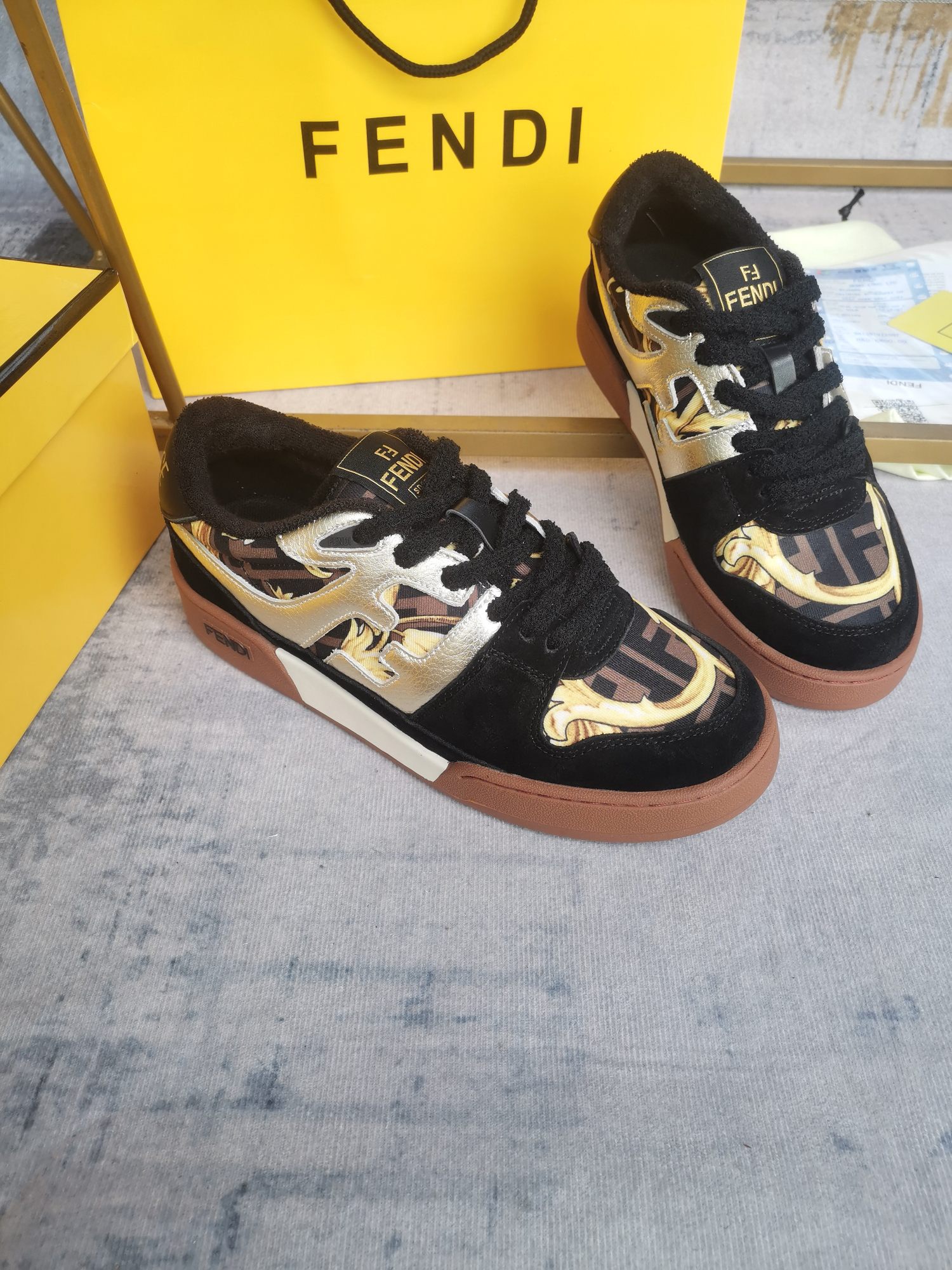 Men Women F*endi & V*ersac Top Sneaker