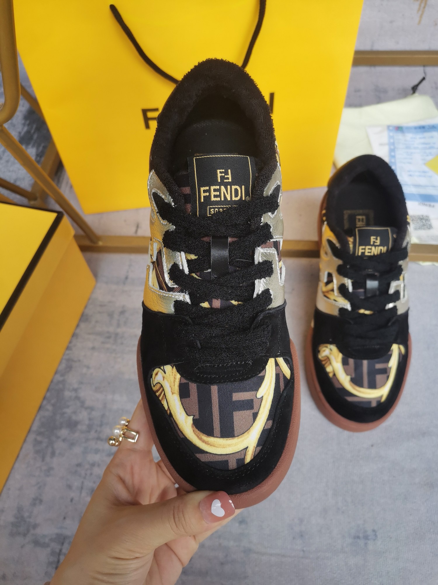 Men Women F*endi & V*ersac Top Sneaker