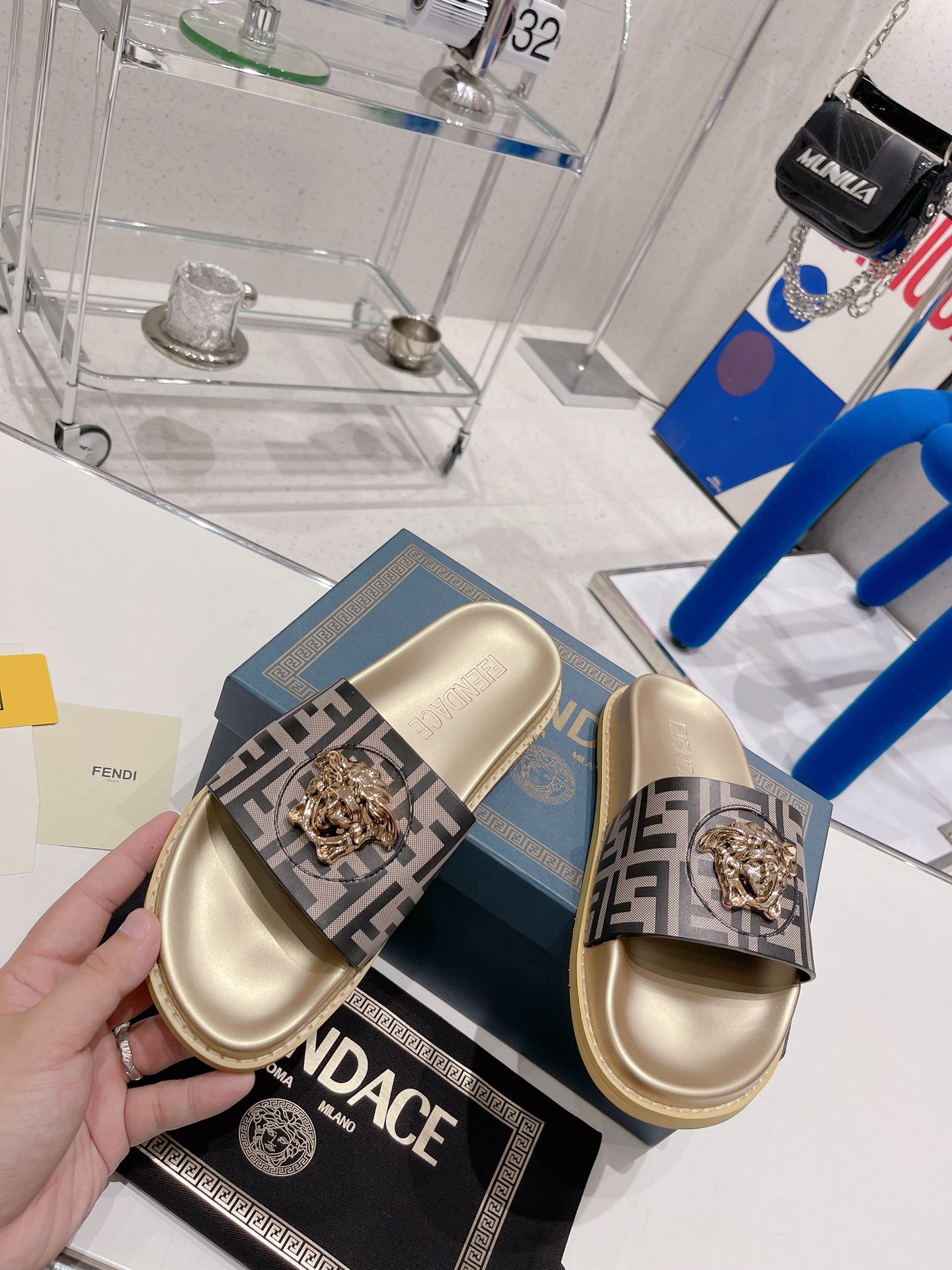 Men Women V*ersace Top slippers
