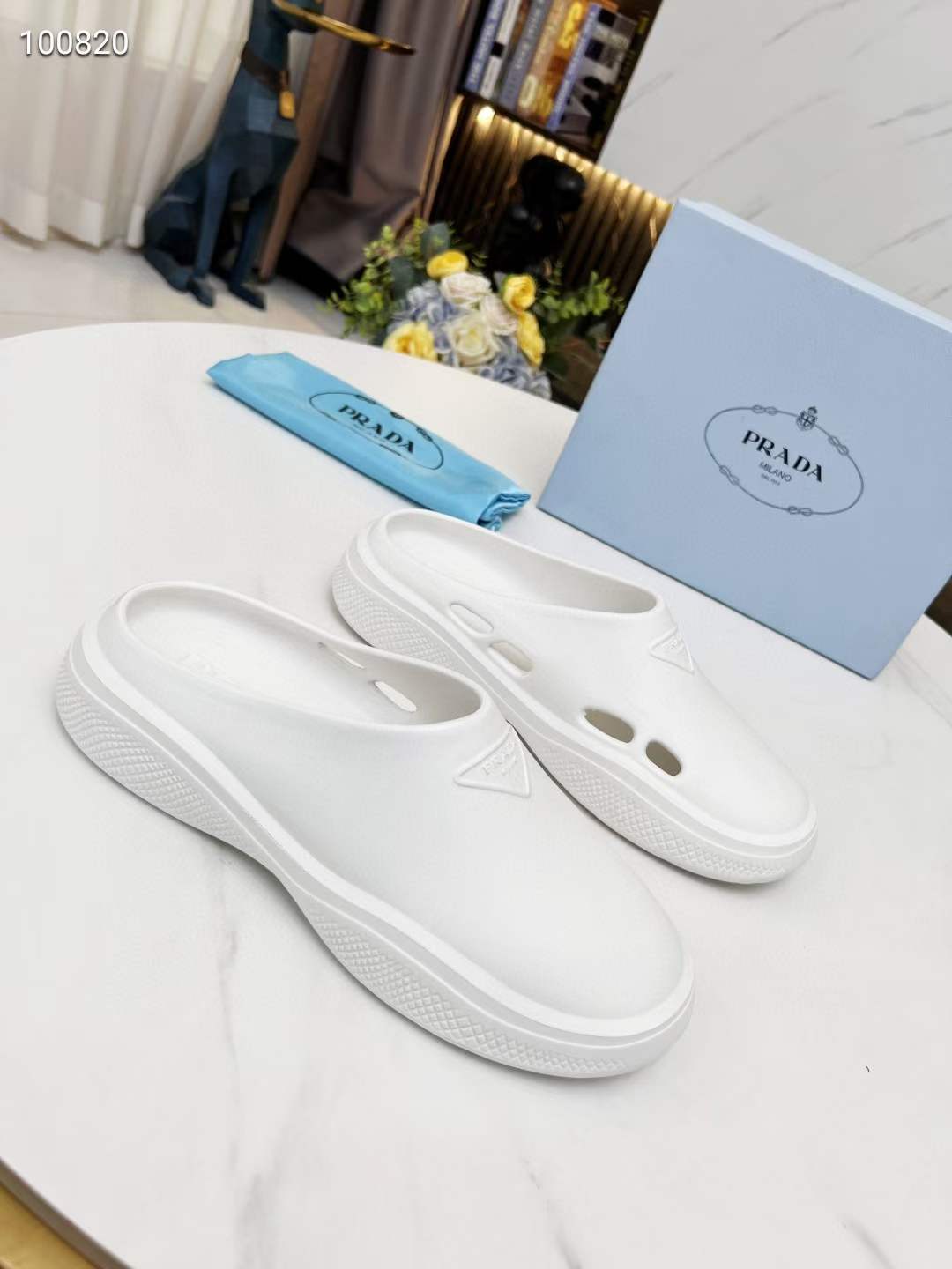 Men Women P*rada Top Slippers ( )
