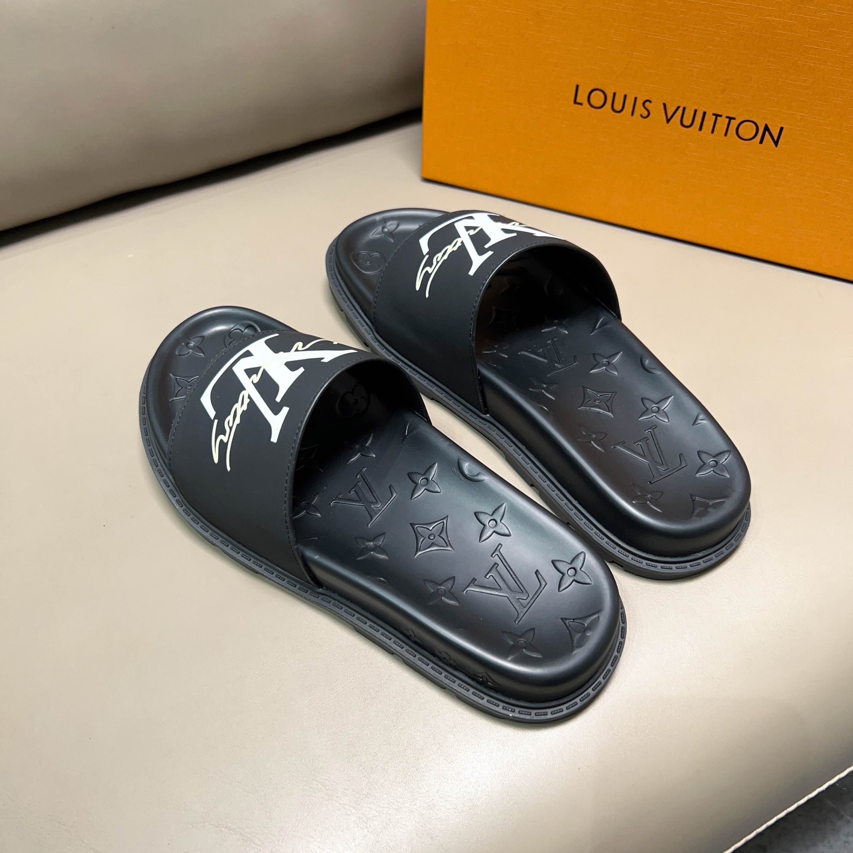 Men L*ouis V*uitton Top Slippers
