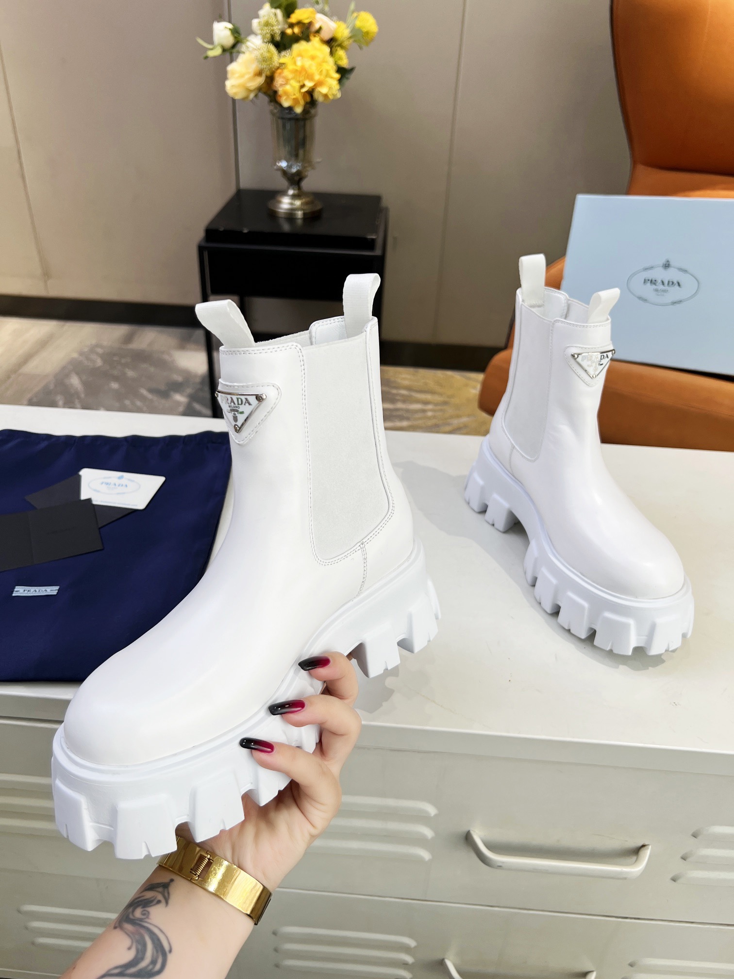 Women P*rada Top Sneakers