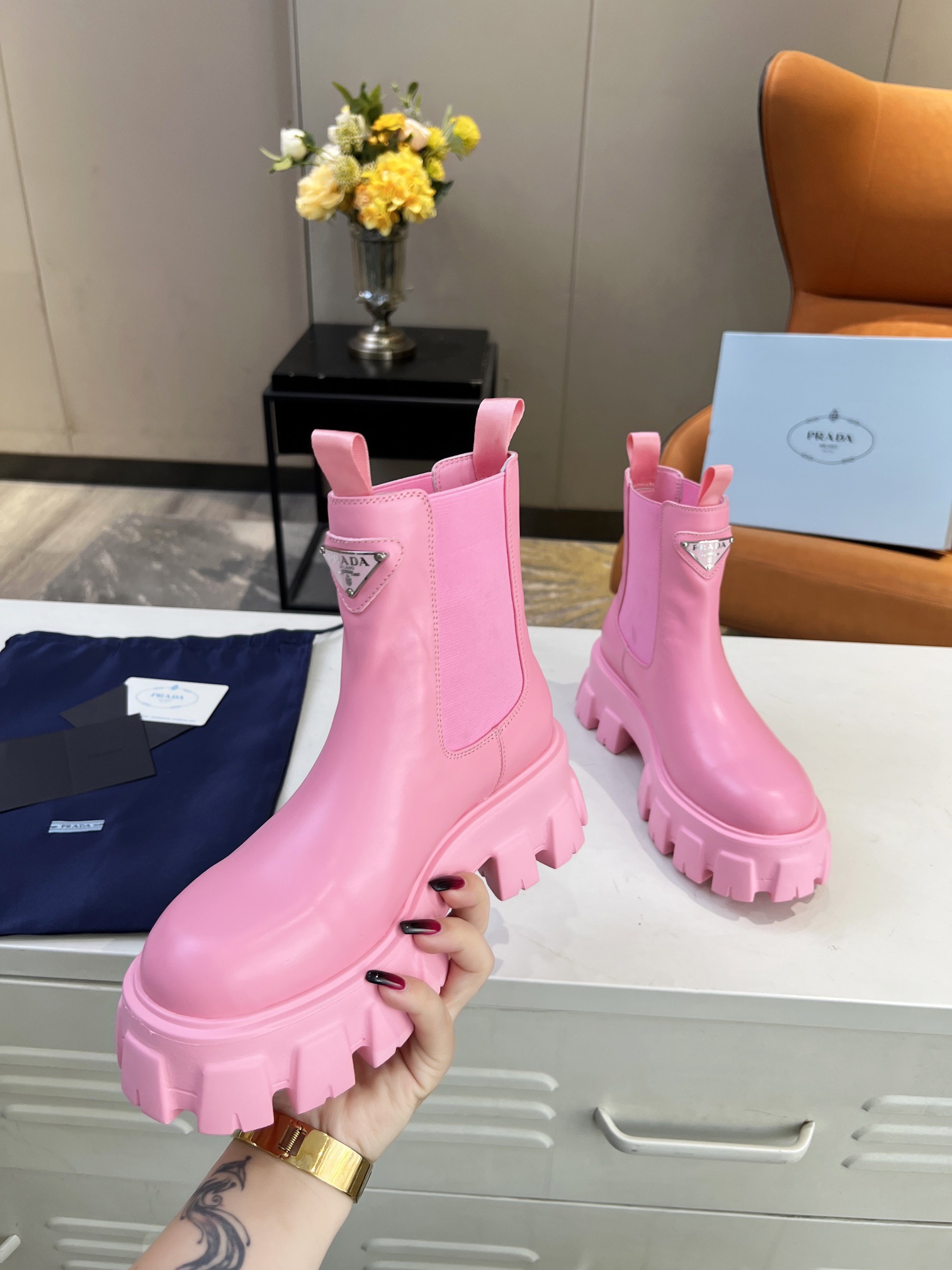 Women P*rada Top Sneakers